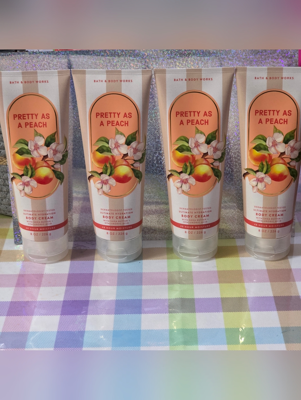 Bath & Body Works Pretty As A Peach Body Cream Set of 4 New RARE